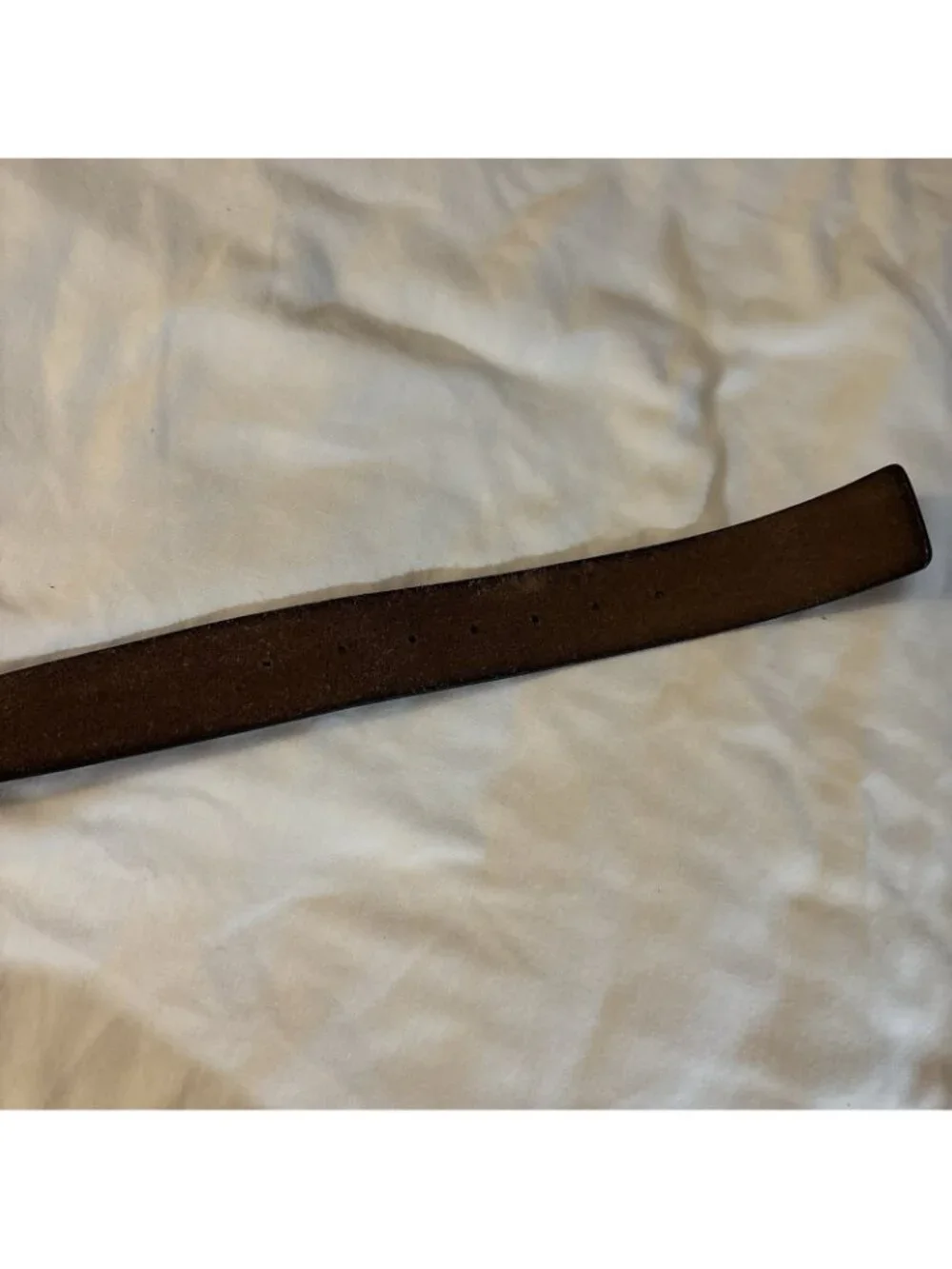 UNC Vtg Fossil Leather Belt Brass Buckle 90s Distressed